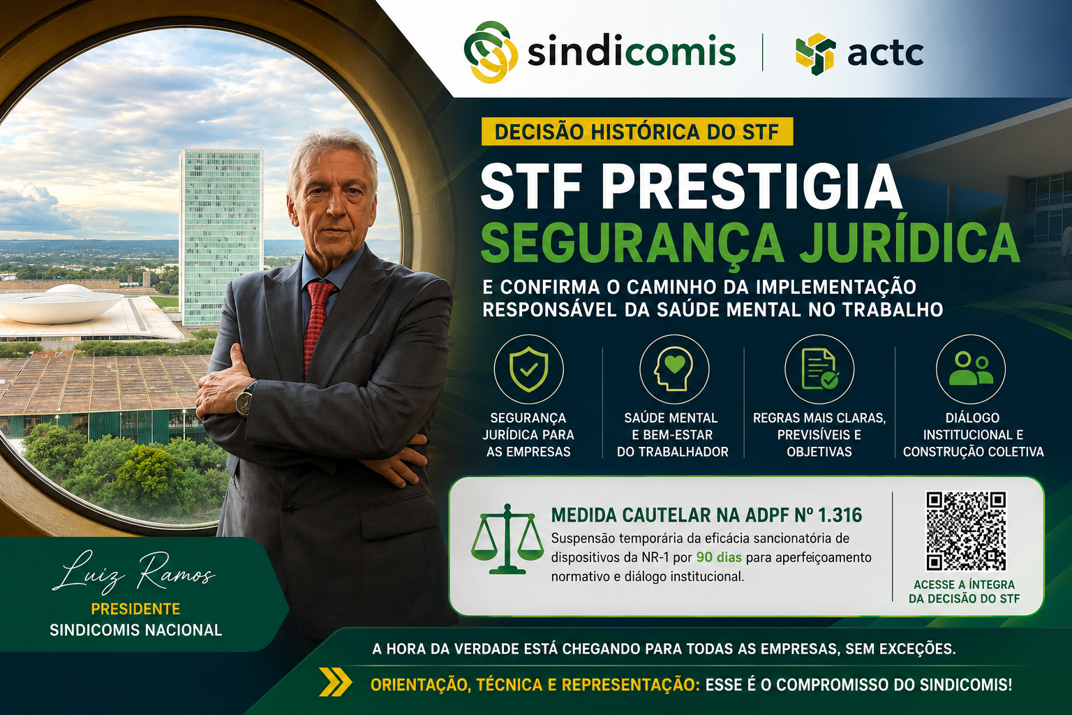 STF prestigia a segurança jurídica e confirma o caminho da implementação responsável da Saúde Mental no Trabalho